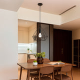 LÁMPARA COLGANTE TIPO JAULA DIAMOND BLACK - SIN FOCO