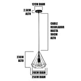 LÁMPARA COLGANTE TIPO JAULA DIAMOND BLACK - SIN FOCO