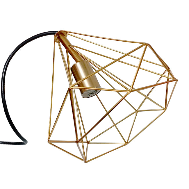 LÁMPARA COLGANTE TIPO JAULA DIAMOND GOLD - SIN FOCO