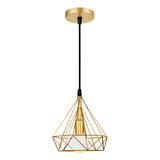 LÁMPARA COLGANTE TIPO JAULA DIAMOND GOLD - SIN FOCO