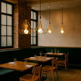 LÁMPARA COLGANTE TIPO JAULA DIAMOND GOLD - SIN FOCO