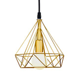 LÁMPARA COLGANTE TIPO JAULA DIAMOND GOLD - SIN FOCO