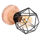 LÁMPARA DE TECHO TIPO JAULA MARINA BLACK AND WOOD - SIN FOCO