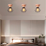 LÁMPARA DE TECHO TIPO JAULA MARINA BLACK AND WOOD - SIN FOCO