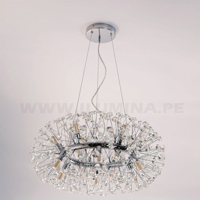 LÁMPARA COLGANTE CATALONIA CRISTAL LUX SILVER + FOCO LED SMD 5W G9 LUZ CÁLIDA
