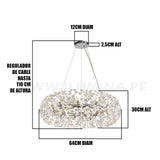 LÁMPARA COLGANTE CATALONIA CRISTAL LUX SILVER + FOCO LED SMD 5W G9 LUZ CÁLIDA