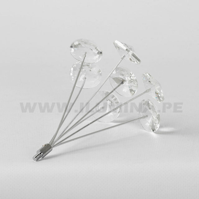 LÁMPARA COLGANTE CATALONIA CRISTAL LUX SILVER + FOCO LED SMD 5W G9 LUZ CÁLIDA