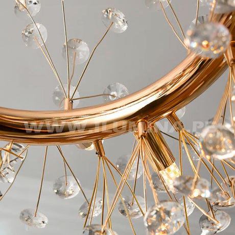 LÁMPARA COLGANTE CATALONIA CRISTAL LUX GOLD + FOCO LED SMD 5W G9 LUZ CÁLIDA