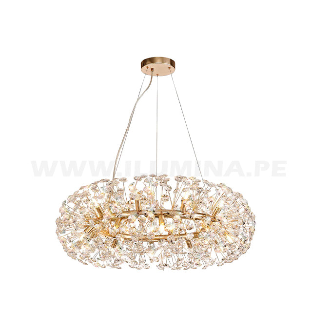 LÁMPARA COLGANTE CATALONIA CRISTAL LUX GOLD LED