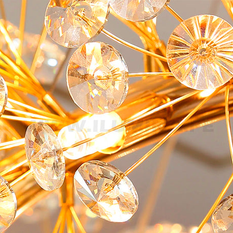 LÁMPARA DE TECHO COLGANTE MESSIE CRISTAL LUX GOLD LED