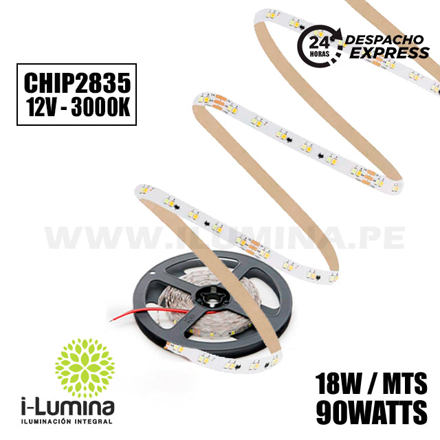 CINTA LED FLEX 90W LUZ CÁLIDA 3000K SMD2835 - 5MTS MARCA ILUMINA