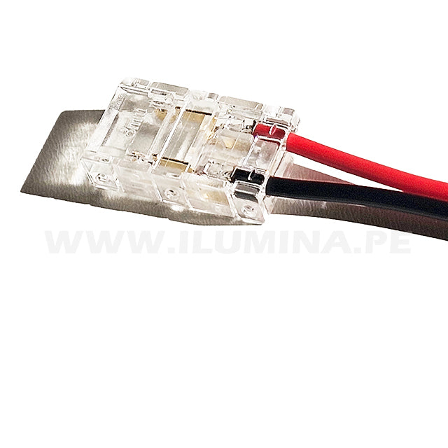 2P-8DT-COB CONECTOR INICIAL CON CABLE PARA CINTA COB LED MARCA ILUMINA (NO REQUIERE SOLDADURA)