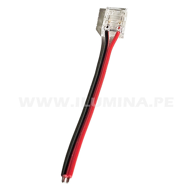 2P-8DT-COB CONECTOR INICIAL CON CABLE PARA CINTA COB LED MARCA ILUMINA (NO REQUIERE SOLDADURA)