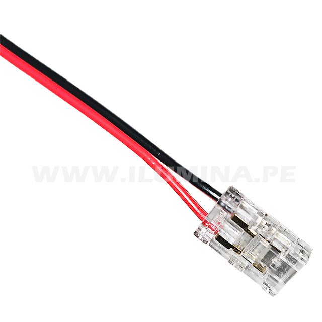 2P-8ST-COB EXTENSIÓN CONECTOR DOBLE CON CABLE PARA CINTA COB LED MARCA ILUMINA (NO REQUIERE SOLDADURA)