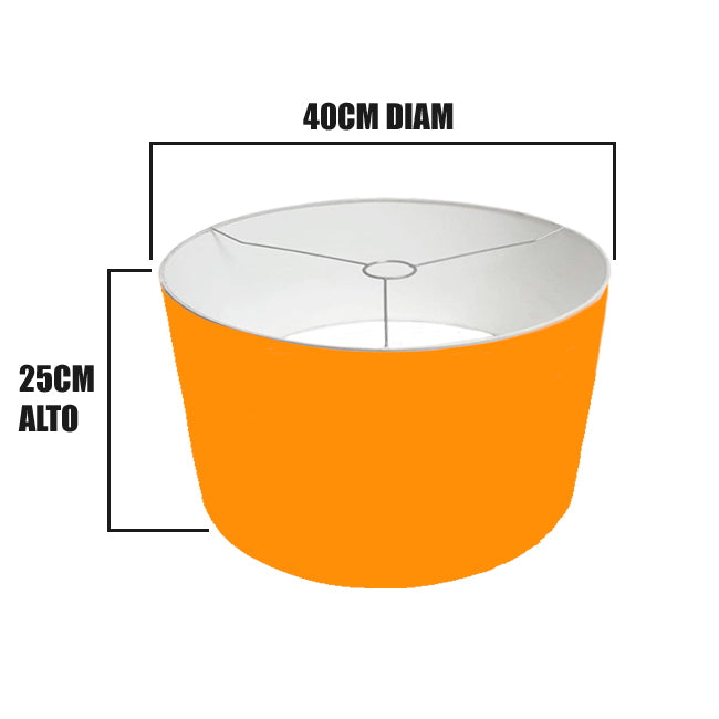 PANTALLA DECORATIVA PARA LÁMPARA 40DIAM 25ALT HUACHA IMPORTADA COLOR ANARANJADO