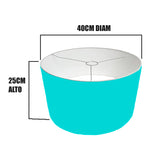 PANTALLA DECORATIVA PARA LÁMPARA 40DIAM 25ALT HUACHA IMPORTADA COLOR CELESTE