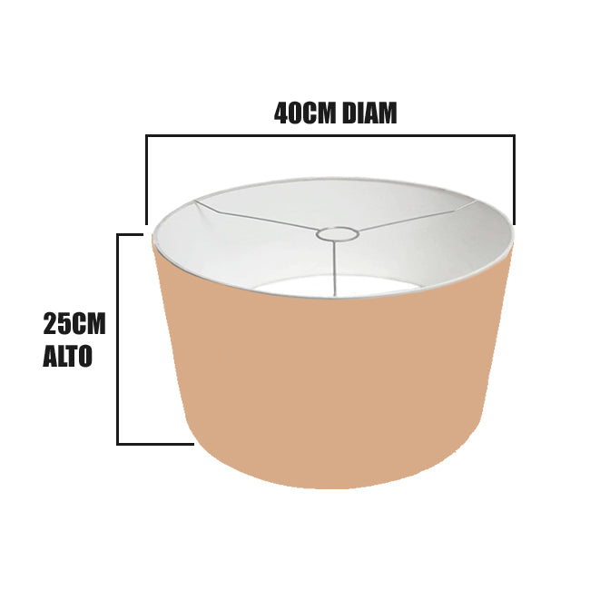 PANTALLA DECORATIVA PARA LÁMPARA 40DIAM 25ALT HUACHA IMPORTADA COLOR HÁBANO