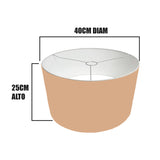 PANTALLA DECORATIVA PARA LÁMPARA 40DIAM 25ALT HUACHA IMPORTADA COLOR HÁBANO