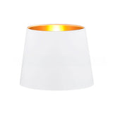 PANTALLA DECORATIVA SEMICÓNICA 40DIAM X 35DIAM X 42.5ALT HUACHA IMPORTADA COLOR BLANCA