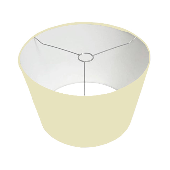 PANTALLA DECORATIVA CÓNICA 45DIAM X 35DIAM X 25ALT HUACHA IMPORTADA COLOR PERLA