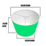 PANTALLA DECORATIVA CÓNICA 45DIAM X 35DIAM X 25ALT HUACHA IMPORTADA COLOR  VERDE