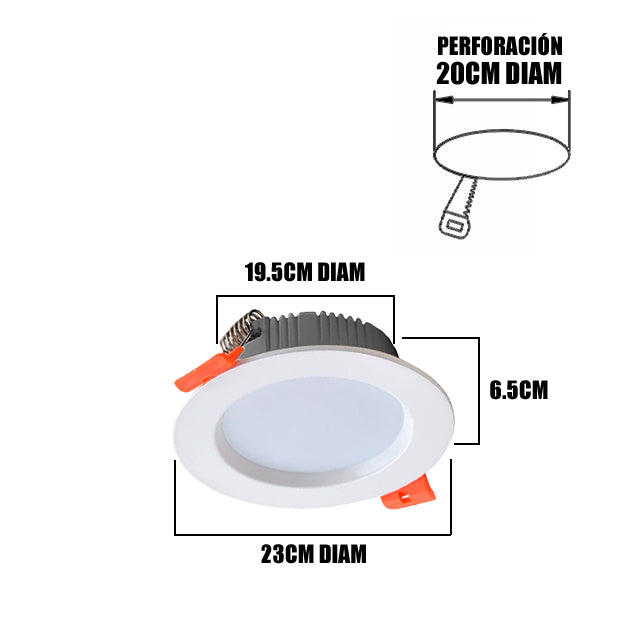 SPOT DOWNLIGHT LED 35W EMPOTRABLE 3000K LUZ CÁLIDA