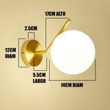 LÁMPARA DE PARED INTERIOR TANIA GOLD + FOCO LED FILAMENTO G45 4W E27 TRANSPARENTE