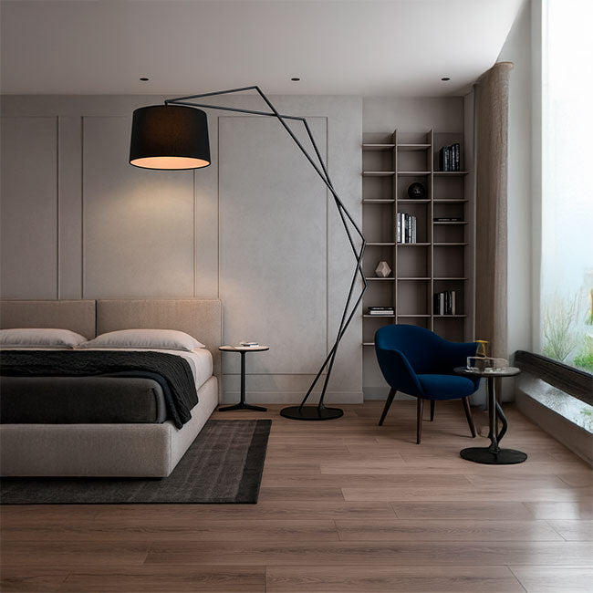 LÁMPARA DE PIE BLACK URBAN LOFT INDUSTRIAL MATTE - SIN FOCO