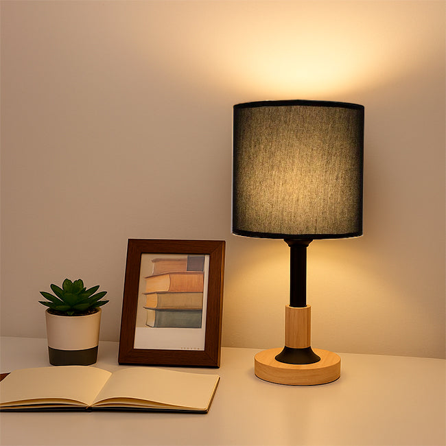 LÁMPARA DE MESA LINEAL KENDRA + FOCO LED 12W LUZ CÁLIDA