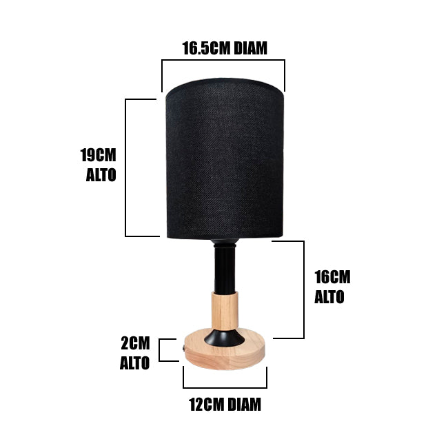 LÁMPARA DE MESA LINEAL KENDRA + FOCO LED 12W LUZ CÁLIDA