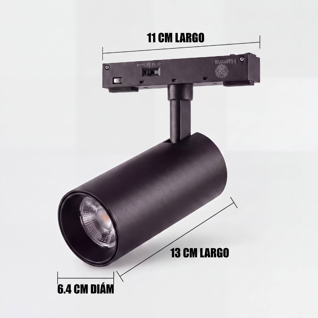 SPOT LED PARA RIEL VEGA BLACK 18W CCT 03 TONOS TRICOLOR DIRIGIBLE
