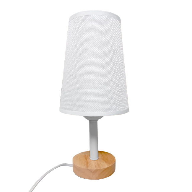 LÁMPARA DE MESA DE MADERA BRIANNA + FOCO LED ÁMBAR G45 4W LUZ CÁLIDA
