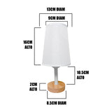 LÁMPARA DE MESA DE MADERA BRIANNA + FOCO LED ÁMBAR G45 4W LUZ CÁLIDA