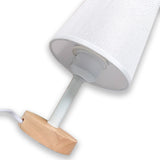 LÁMPARA DE MESA DE MADERA BRIANNA + FOCO LED ÁMBAR G45 4W LUZ CÁLIDA