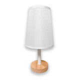 LÁMPARA DE MESA DE MADERA BRIANNA + FOCO LED ÁMBAR G45 4W LUZ CÁLIDA