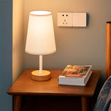 LÁMPARA DE MESA DE MADERA BRIANNA + FOCO LED ÁMBAR G45 4W LUZ CÁLIDA