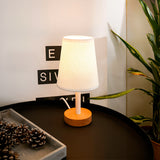 LÁMPARA DE MESA DE MADERA BRIANNA + FOCO LED ÁMBAR G45 4W LUZ CÁLIDA