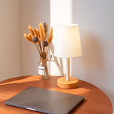 LÁMPARA DE MESA DE MADERA BRIANNA - SIN FOCO