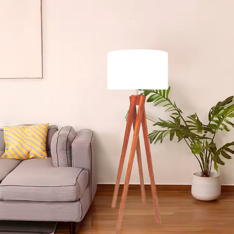 LÁMPARA DE PIE DE MADERA AMOSIEL