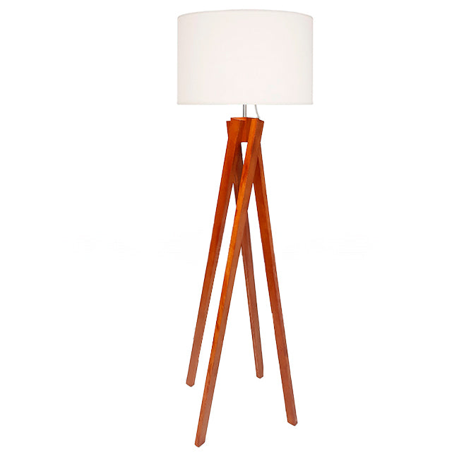 LÁMPARA DE PIE DE MADERA AMOSIEL