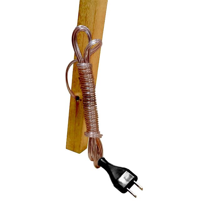 LÁMPARA DE PIE DE MADERA CON REPISA ROMEA