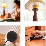 LÁMPARA DE MESA DE MADERA ANTHUANE + FOCO LED 12W LUZ CÁLIDA