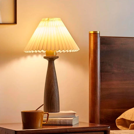 LÁMPARA DE MESA DE MADERA ANTHUANE + FOCO LED 12W LUZ CÁLIDA