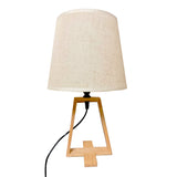 LÁMPARA DE MESA DE MADERA TRIPODE LIDIA + FOCO LED 12W LUZ CÁLIDA