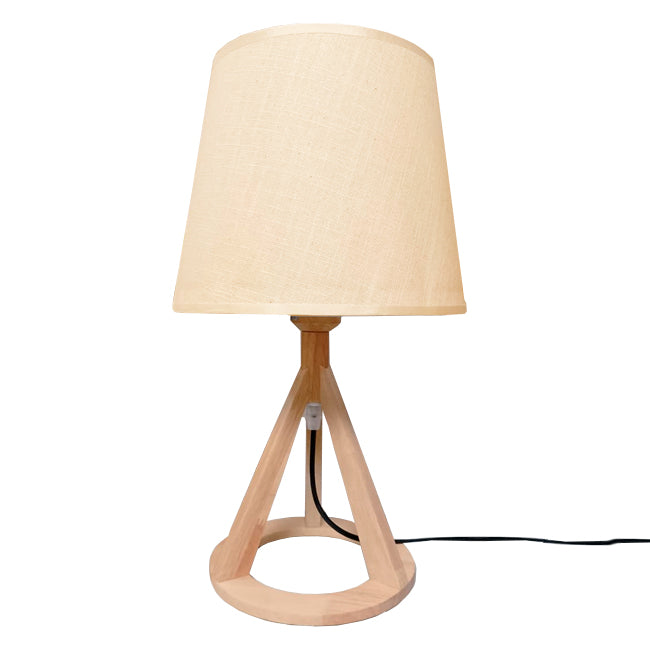 LÁMPARA DE MESA DE MADERA TRÍPODE MARINA + FOCO LED 12W LUZ CÁLIDA