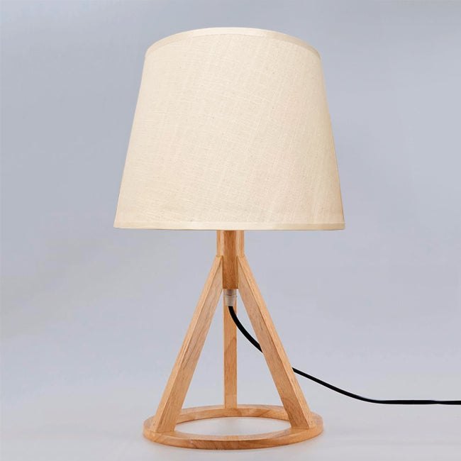 LÁMPARA DE MESA DE MADERA TRÍPODE MARINA + FOCO LED 12W LUZ CÁLIDA