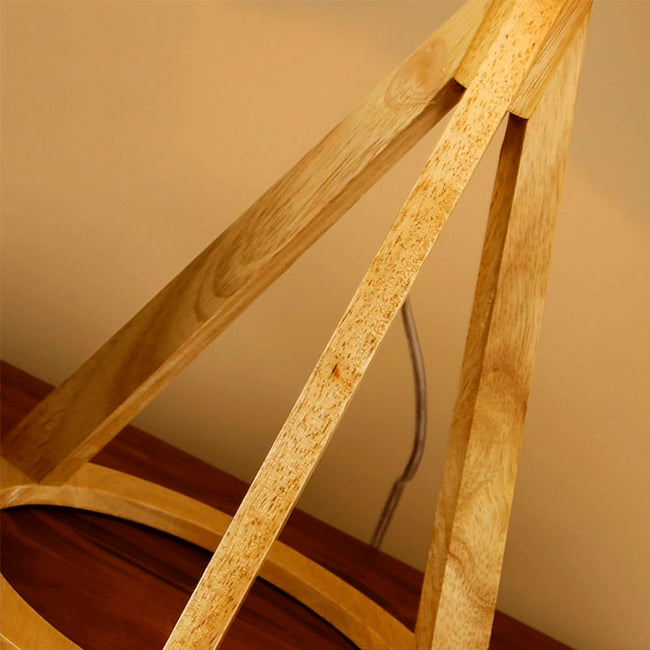 LÁMPARA DE MESA DE MADERA TRÍPODE MARINA + FOCO LED 12W LUZ CÁLIDA