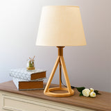 LÁMPARA DE MESA DE MADERA TRÍPODE MARINA + FOCO LED 12W LUZ CÁLIDA