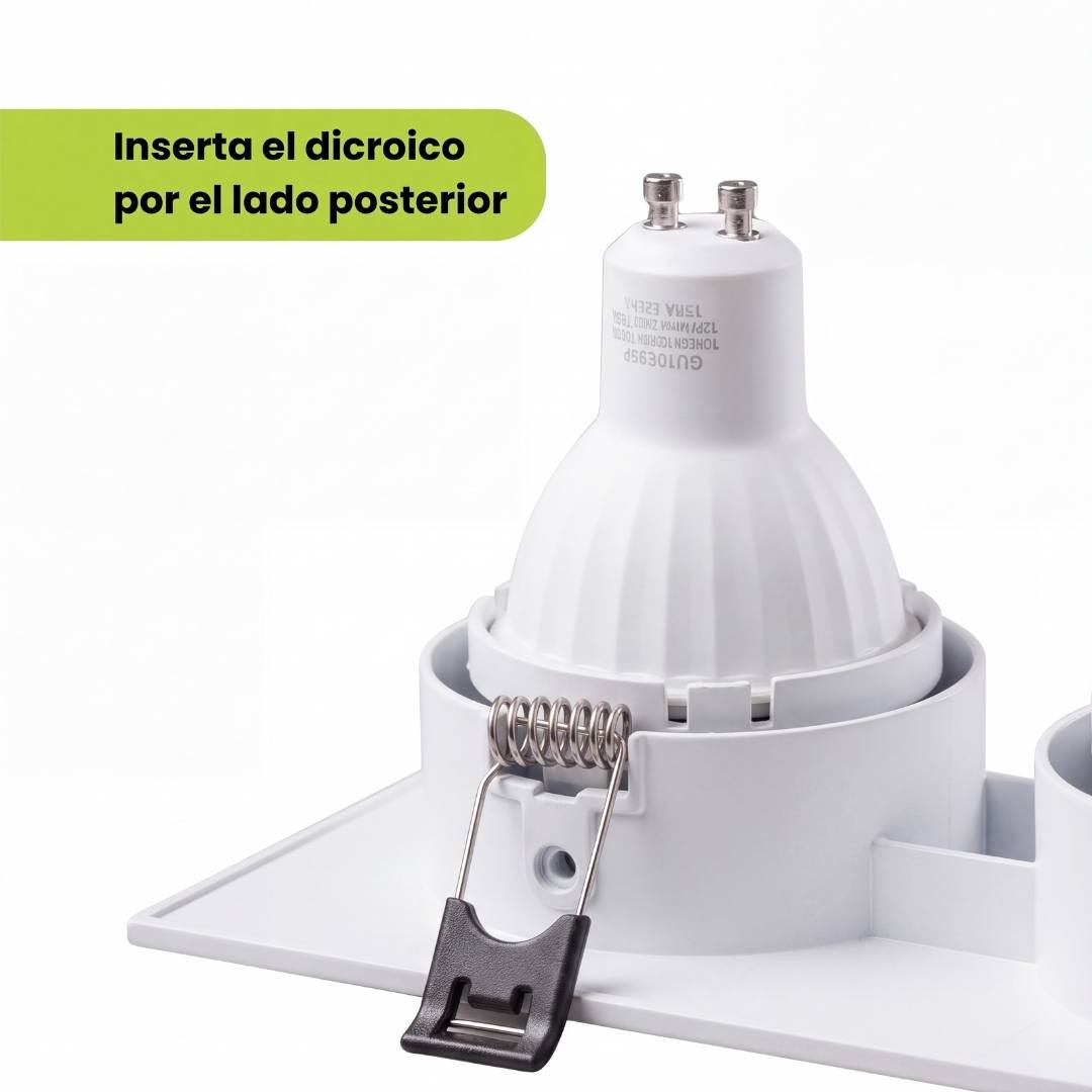 SPOT EMPOTRABLE CARDÁNICA 3 LUCES ORIENTABLE LEA WHITE GU10/GU5.3 - SIN DICROICO