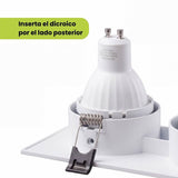 SPOT EMPOTRABLE CARDÁNICA 3 LUCES ORIENTABLE LEA WHITE GU10/GU5.3 - SIN DICROICO